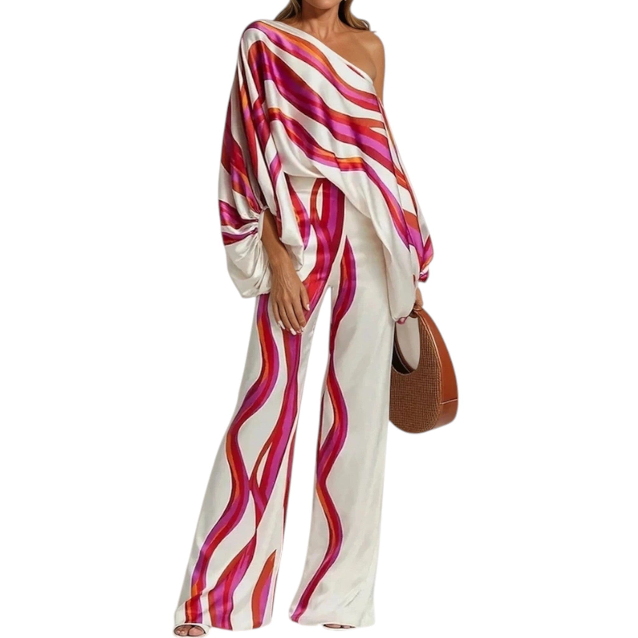 Elegant Comfy Silk Summer Blouse & Pants Set for Women | Austen