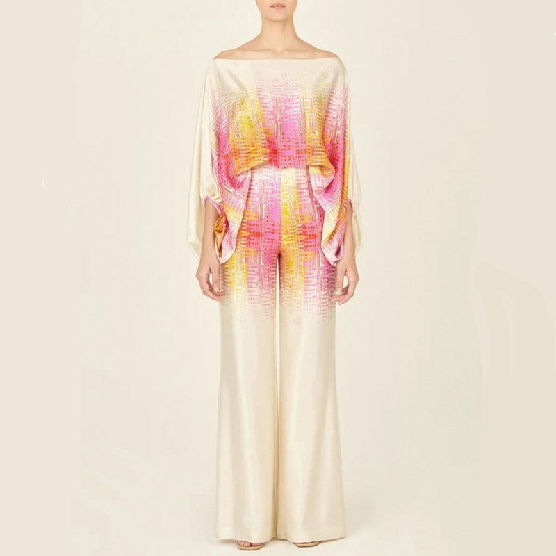Lily Melbourne Sets Elegant Comfy Silk Summer Blouse & Pants Set for Women | Austen