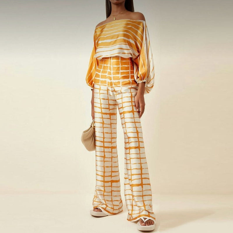 Lily Melbourne Sets Elegant Comfy Silk Summer Blouse & Pants Set for Women | Austen