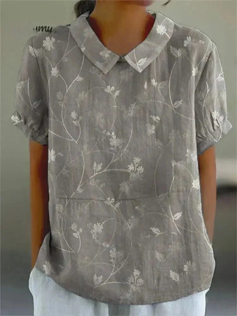 Lily Melbourne Shirt Floral Cotton-Linen Blouse | Stylish & Comfortable Margot Top
