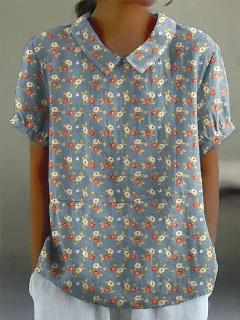 Lily Melbourne Shirt Floral Cotton-Linen Blouse | Stylish & Comfortable Margot Top