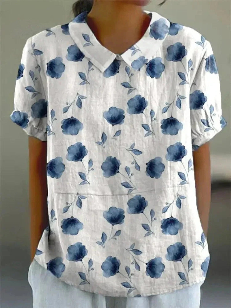 Lily Melbourne Shirt Floral Cotton-Linen Blouse | Stylish & Comfortable Margot Top