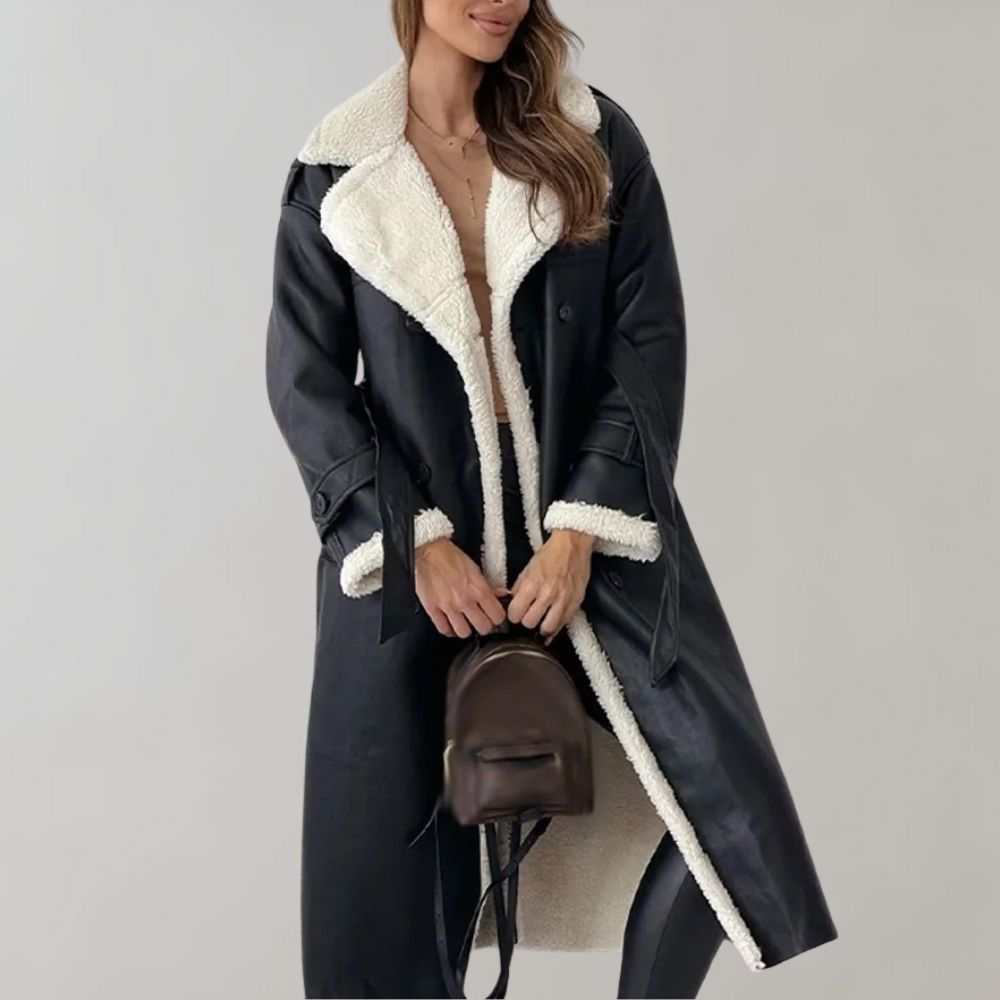 Lily Melbourne Sienna Long Faux Shearling Coat - Elegant & Warm Winter Wear