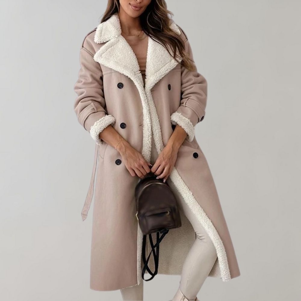 Lily Melbourne Sienna Long Faux Shearling Coat - Elegant & Warm Winter Wear
