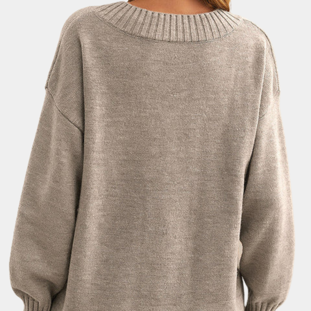 Lily Melbourne Skye Chic V-Neck Knit Sweater - Stylish & Cozy Essential