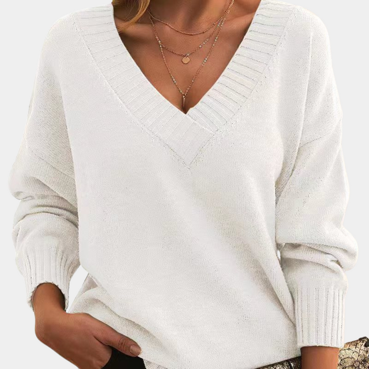 Lily Melbourne Skye Chic V-Neck Knit Sweater - Stylish & Cozy Essential