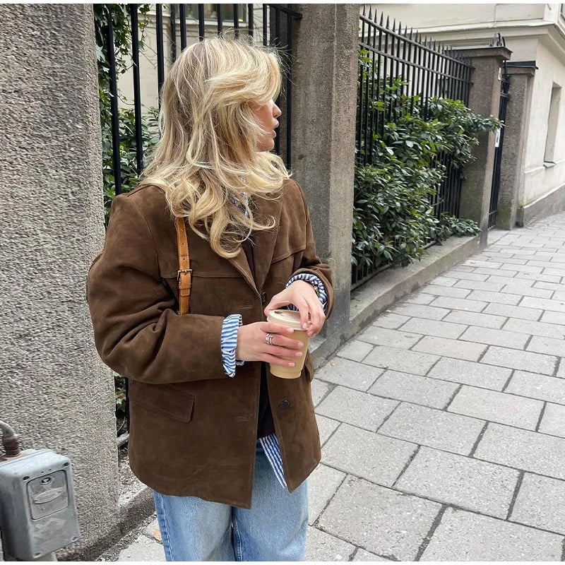 Lily Melbourne Sofia Elegant Brown Jacket - Stylish, Comfortable, Versatile