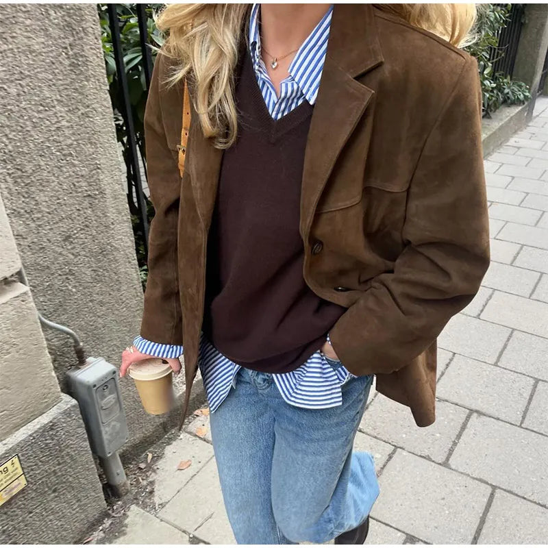 Lily Melbourne Sofia Elegant Brown Jacket - Stylish, Comfortable, Versatile