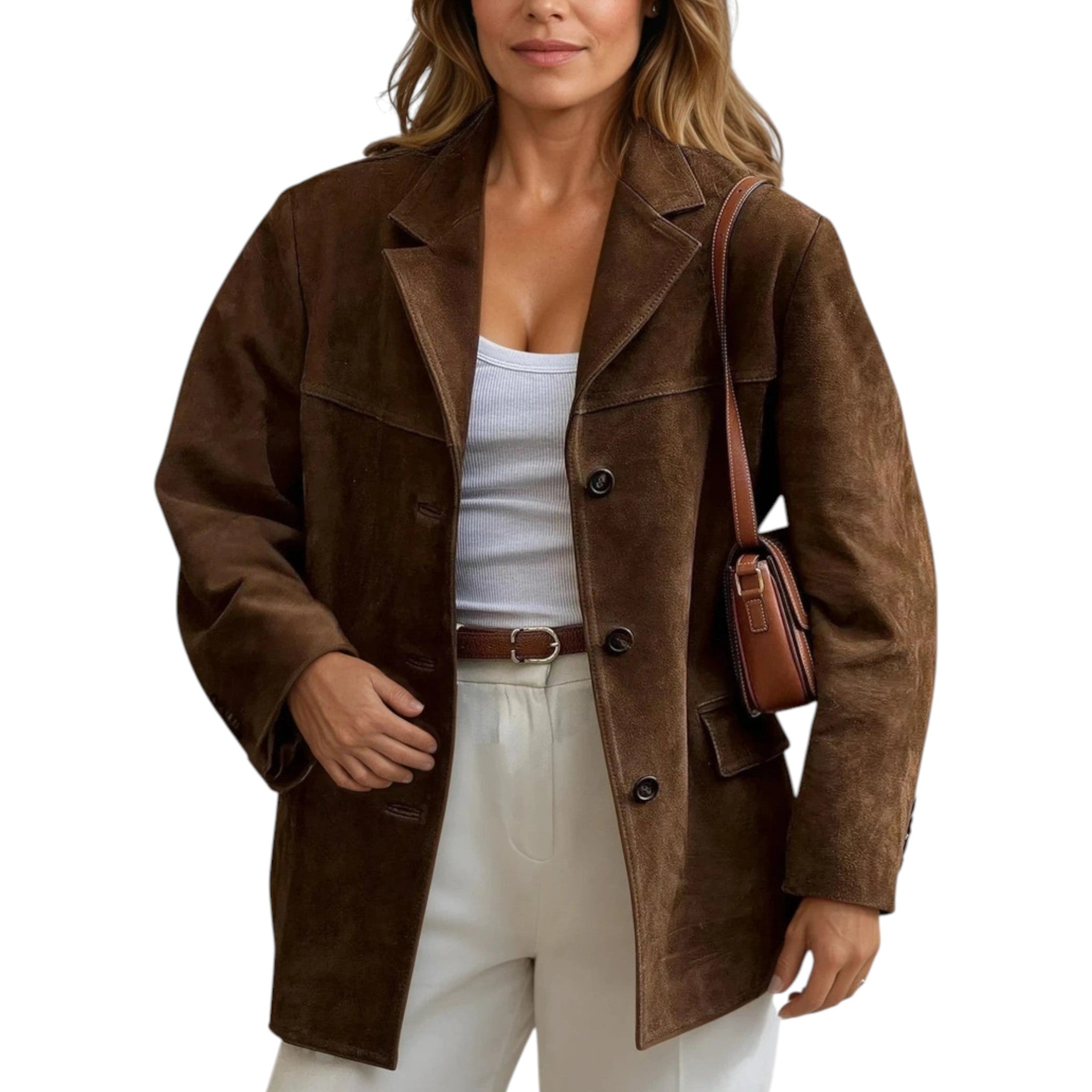Sophia - Timeless suede blazer with vintage charm