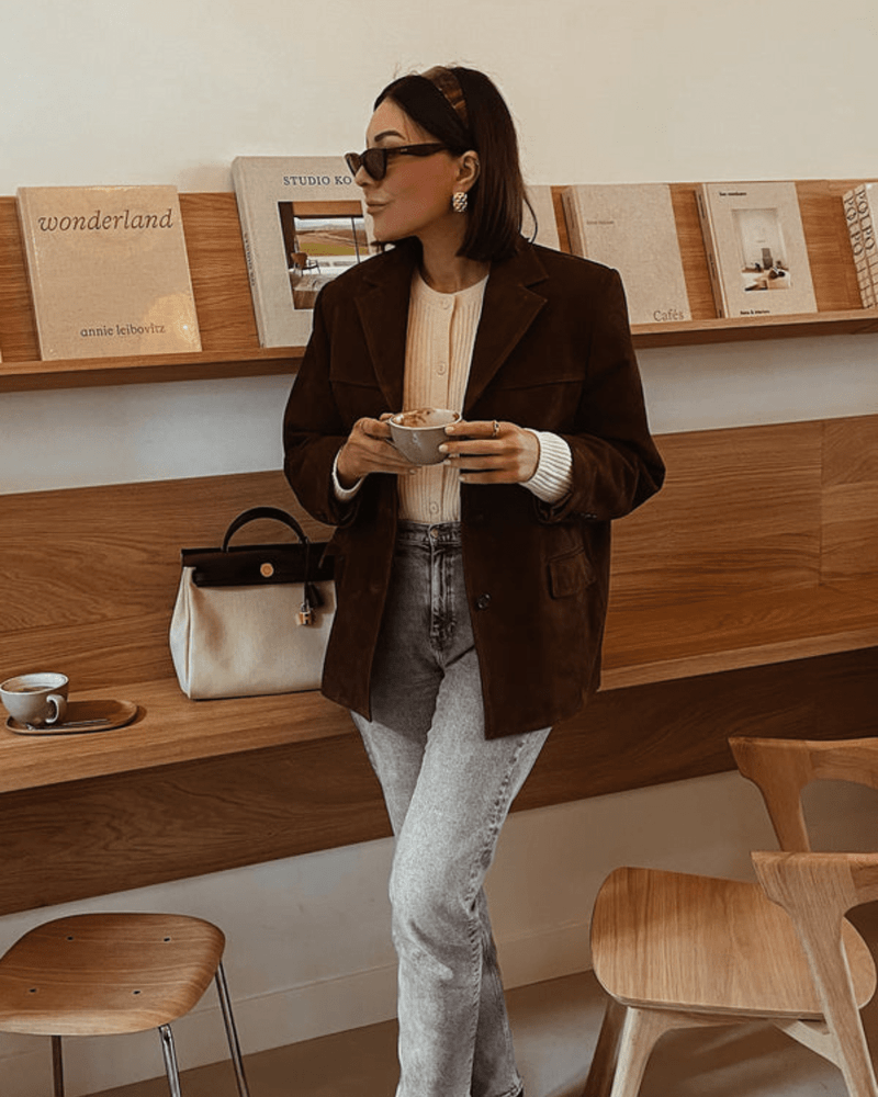 Lily Melbourne Sophia - Timeless suede blazer with vintage charm