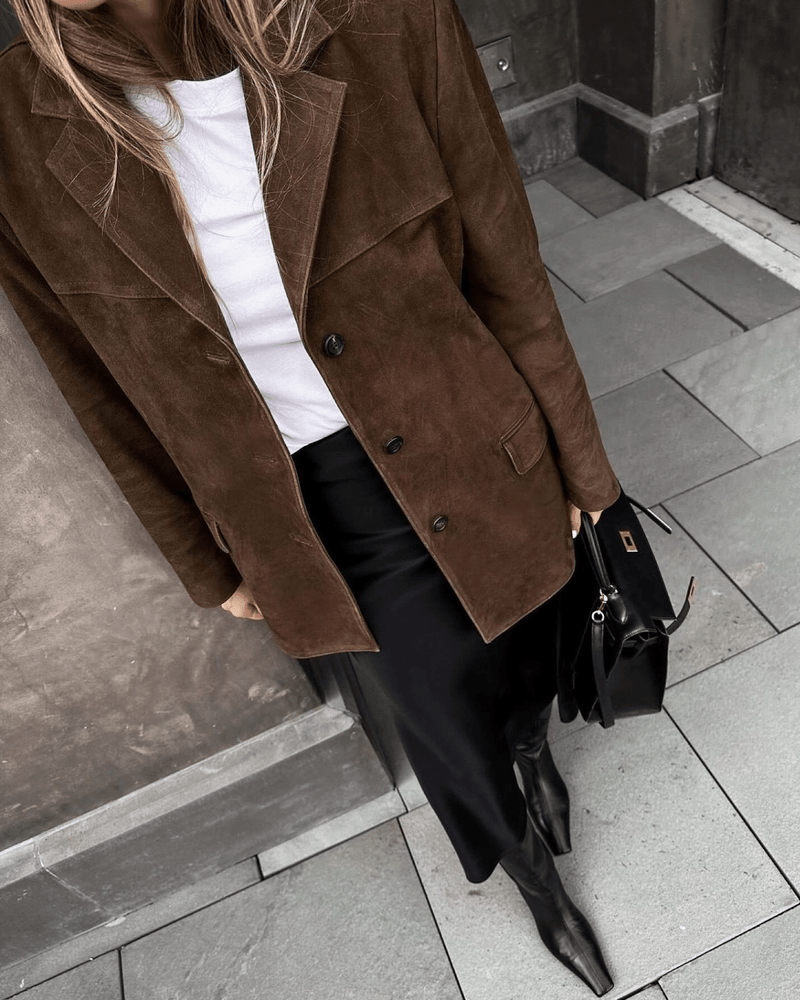 Lily Melbourne Sophia - Timeless suede blazer with vintage charm