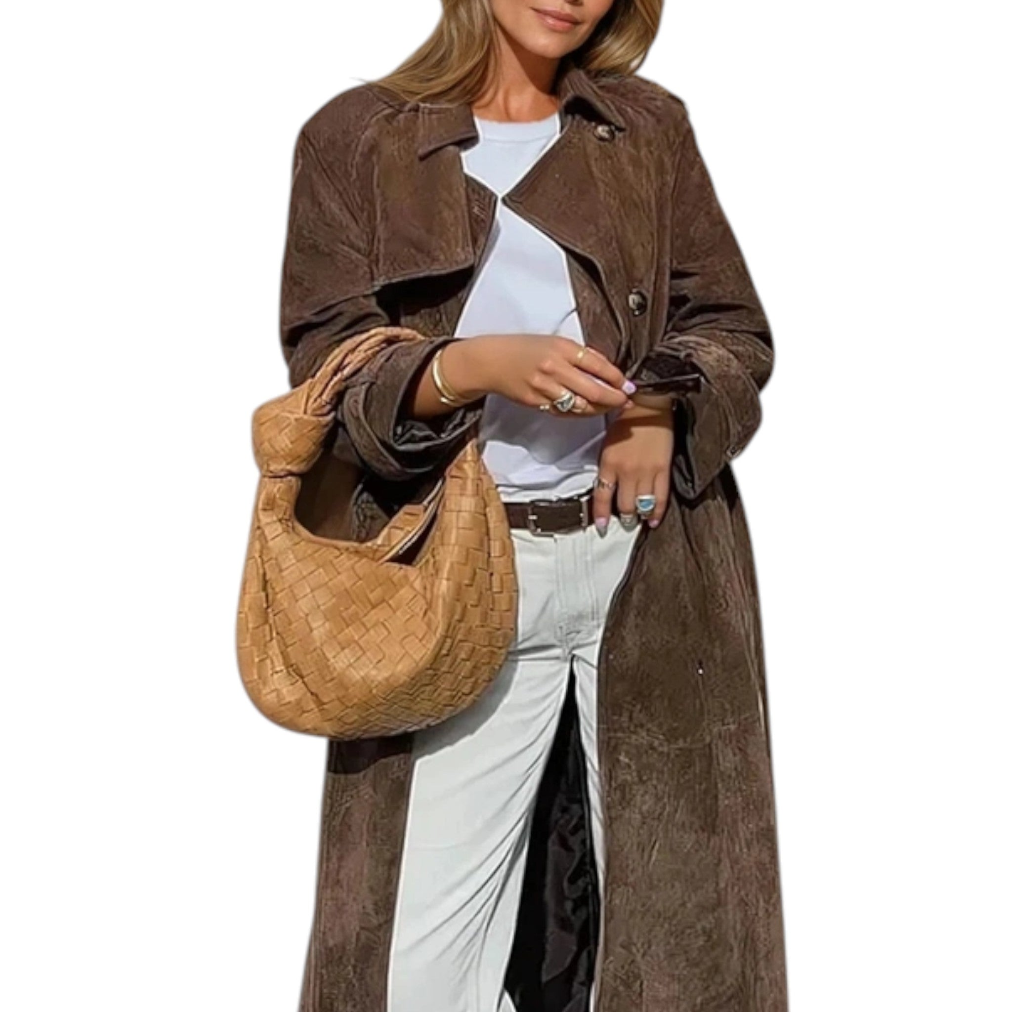 Sophie - Stylish leather trench coat for chic looks