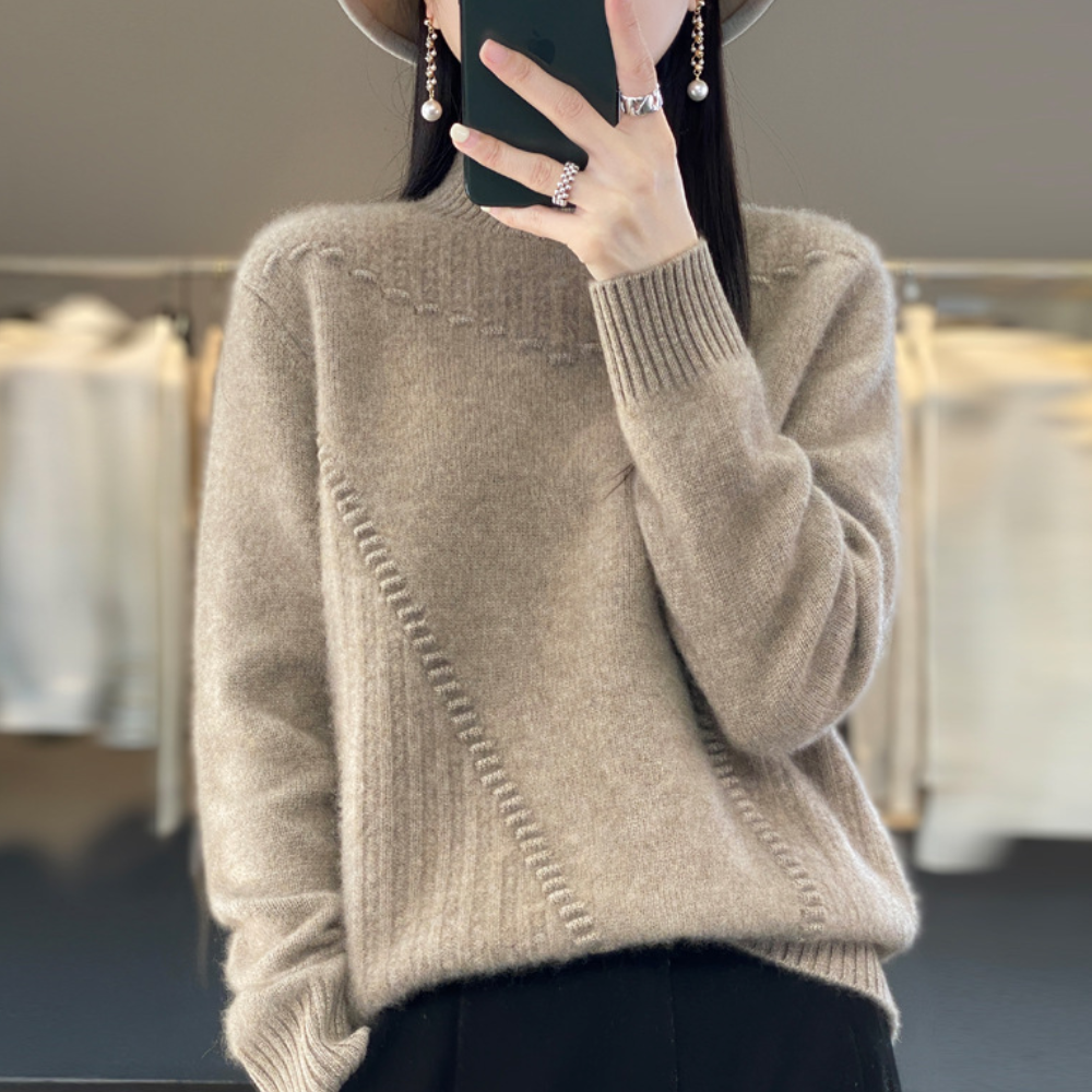 Lily Melbourne Syra Soft Knit Sweater - Diagonal Stitch Design