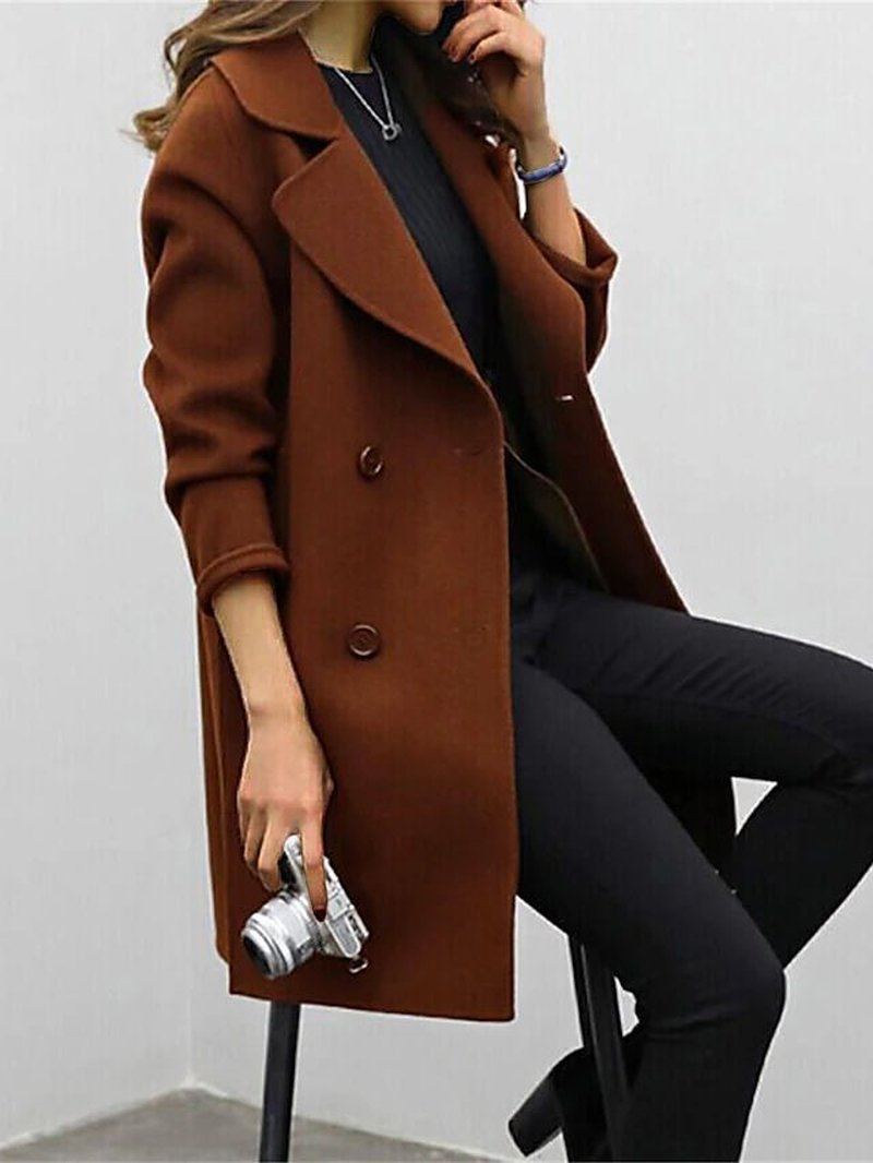 Lily Melbourne Women Jacket Melissa - Iconic wool trench coat in army green