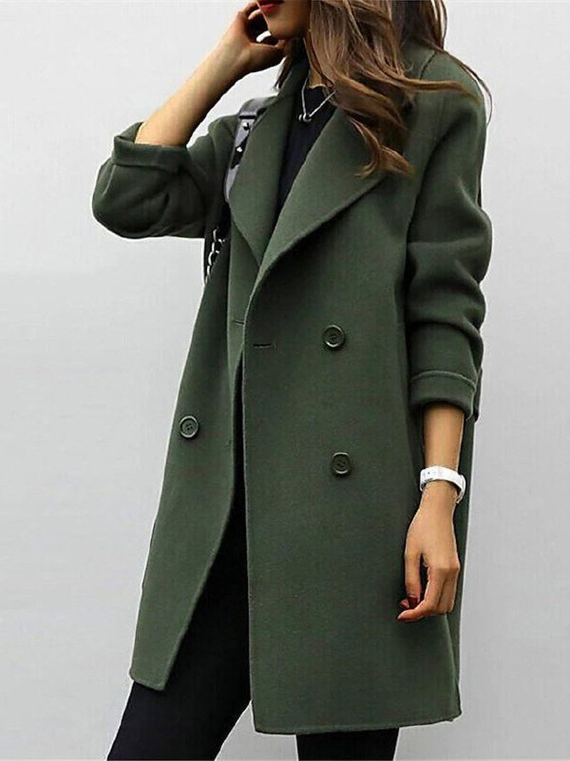 Lily Melbourne Women Jacket Melissa - Iconic wool trench coat in army green