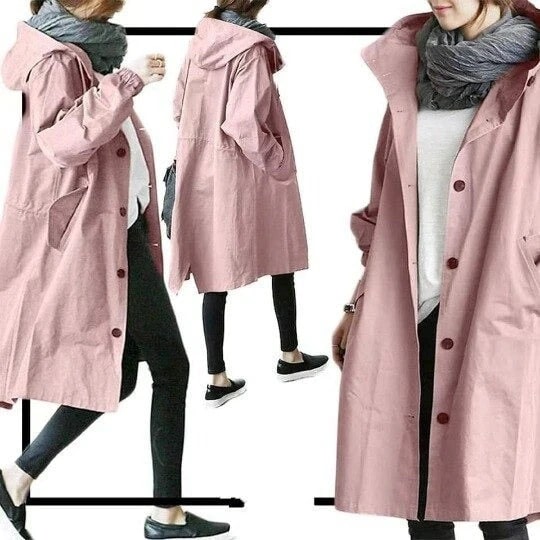 Lily Melbourne Zephyra Elegant Trench Coat - All-Season Solid Color
