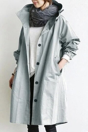 Lily Melbourne Zephyra Elegant Trench Coat - All-Season Solid Color