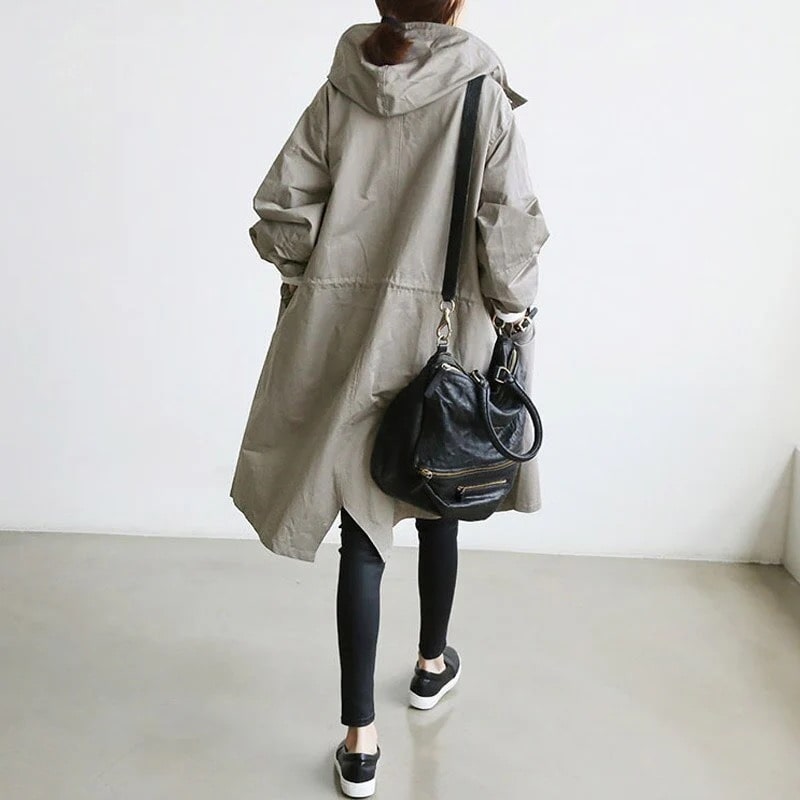 Lily Melbourne Zephyra Elegant Trench Coat - All-Season Solid Color