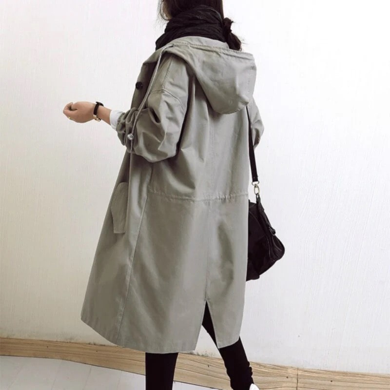Lily Melbourne Zephyra Elegant Trench Coat - All-Season Solid Color