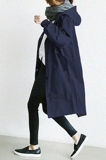 Lily Melbourne Zephyra Elegant Trench Coat - All-Season Solid Color