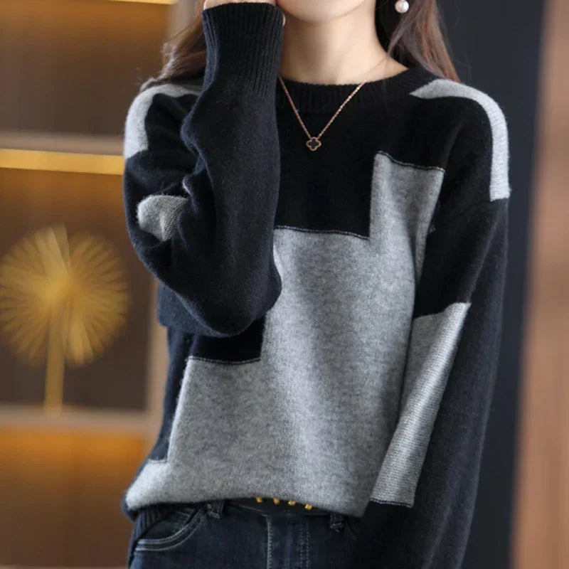 Lily Melbourne sara julia20241009 Elegant Long Sleeve Women's Sweater - Cozy, Stylish & Versatile