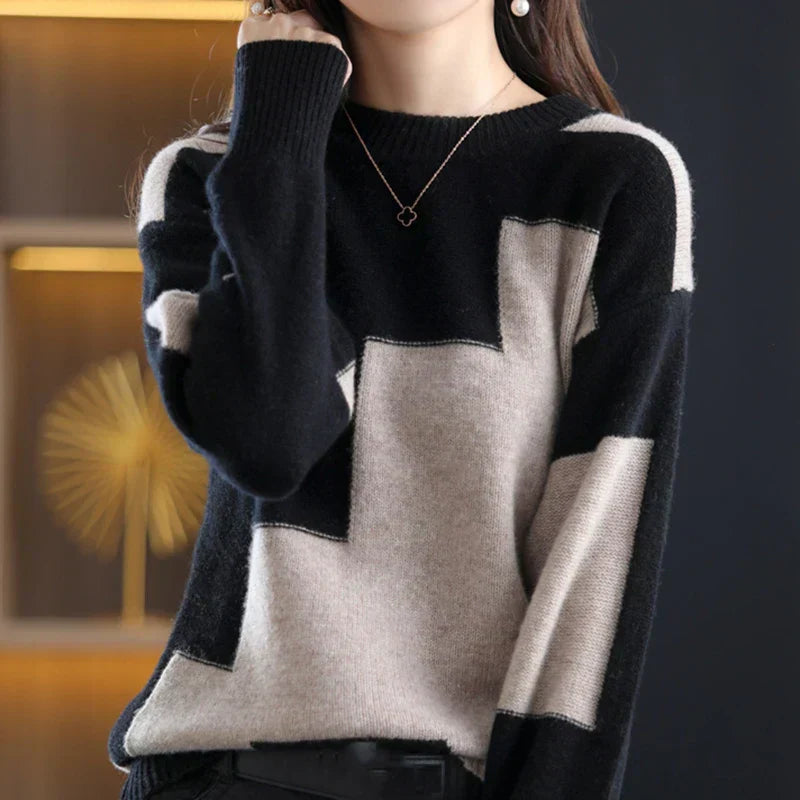 Lily Melbourne sara julia20241009 Elegant Long Sleeve Women's Sweater - Cozy, Stylish & Versatile