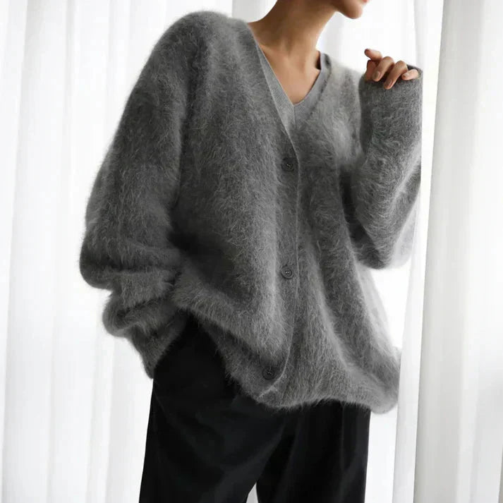 Luxurious Women's Cashmere Long Cardigan - White Ivy Collection 6