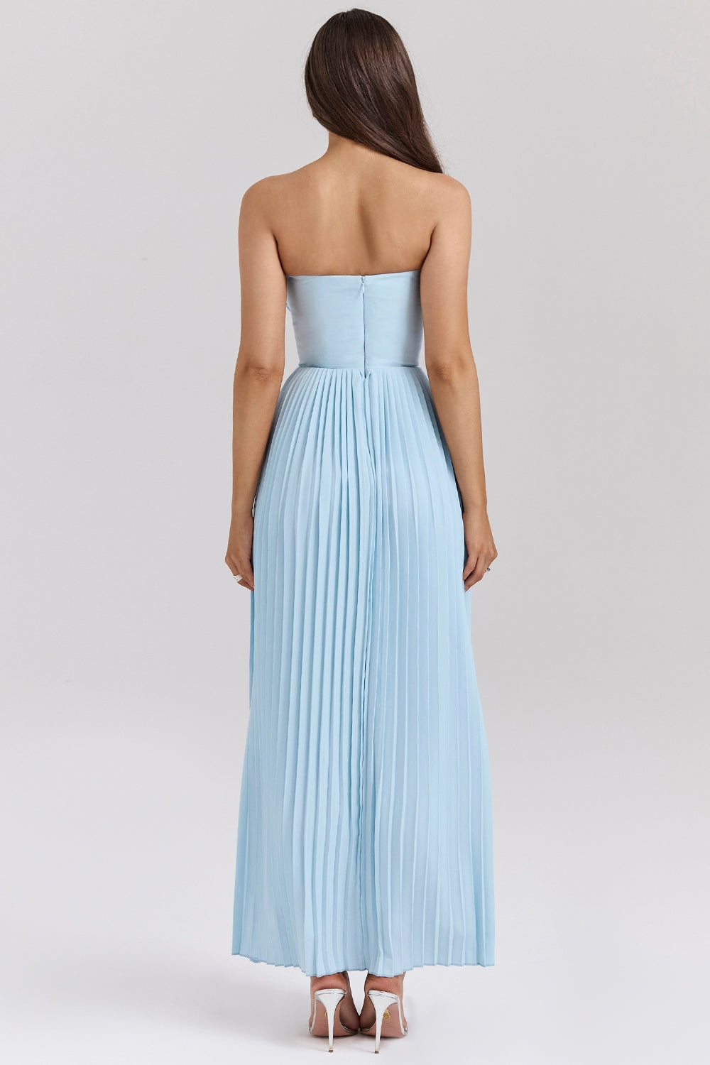 Sky Blue Corset Maxi Dress for Women - Elegant Summer Style 2