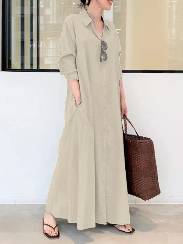 Stylish Women's Black Button-Down Maxi Dress for Summer 8