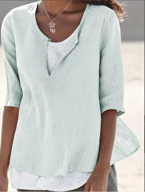 Stylish Women's Blouse - Flattering Layered Summer Top 1