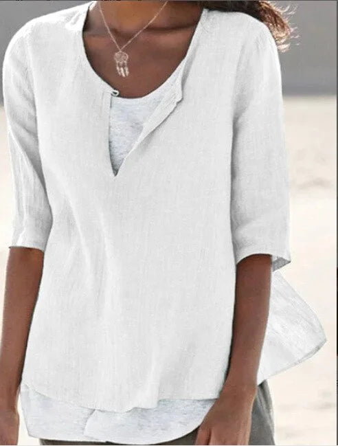 Stylish Women's Blouse - Flattering Layered Summer Top 2
