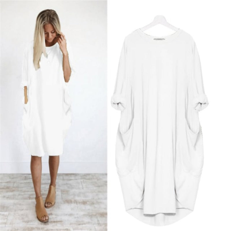 Stylish Women's Midi Summer Dress with Pockets, Relaxed Fit 6