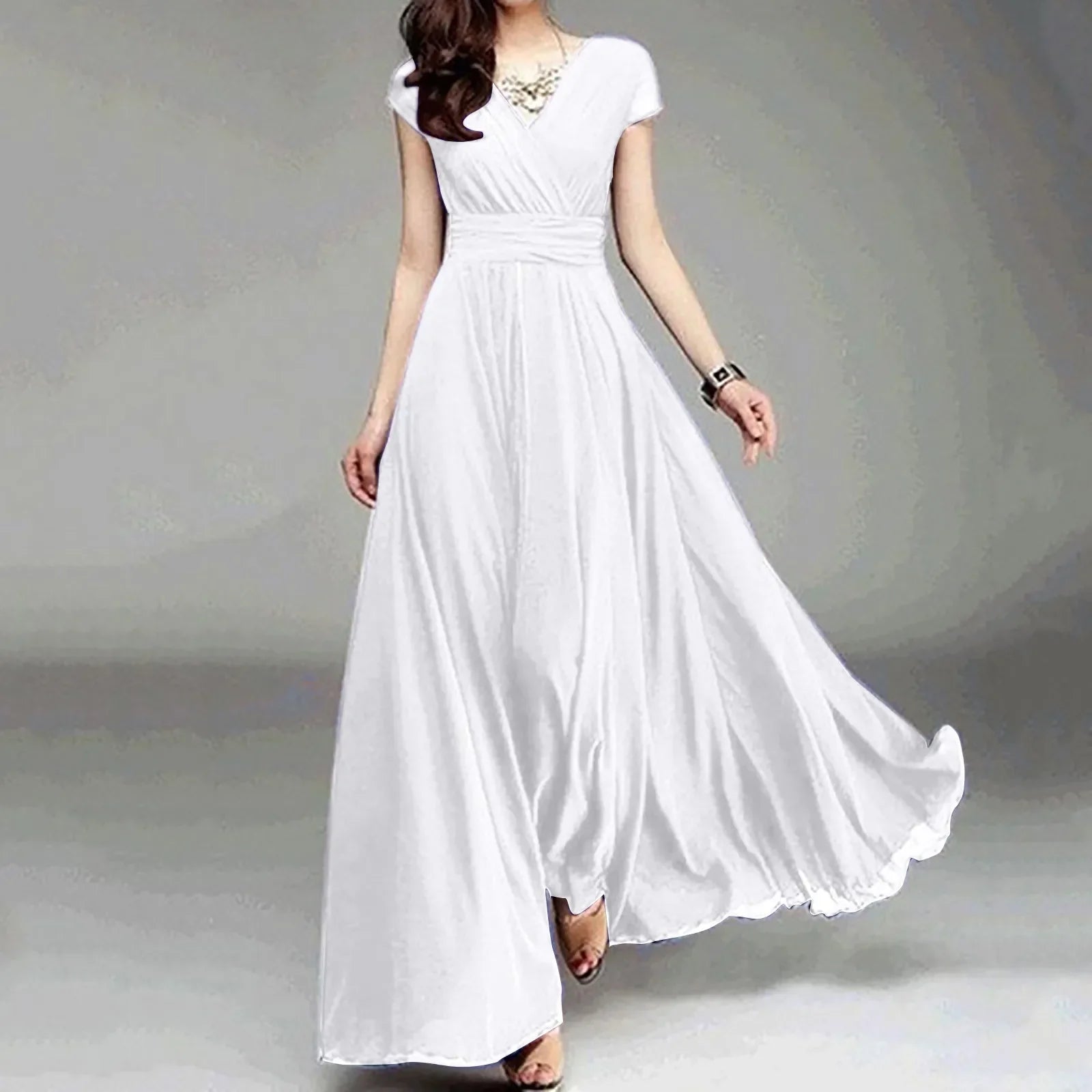 Stylish Women's Summer Maxi Dress - Elegant White Dress 3