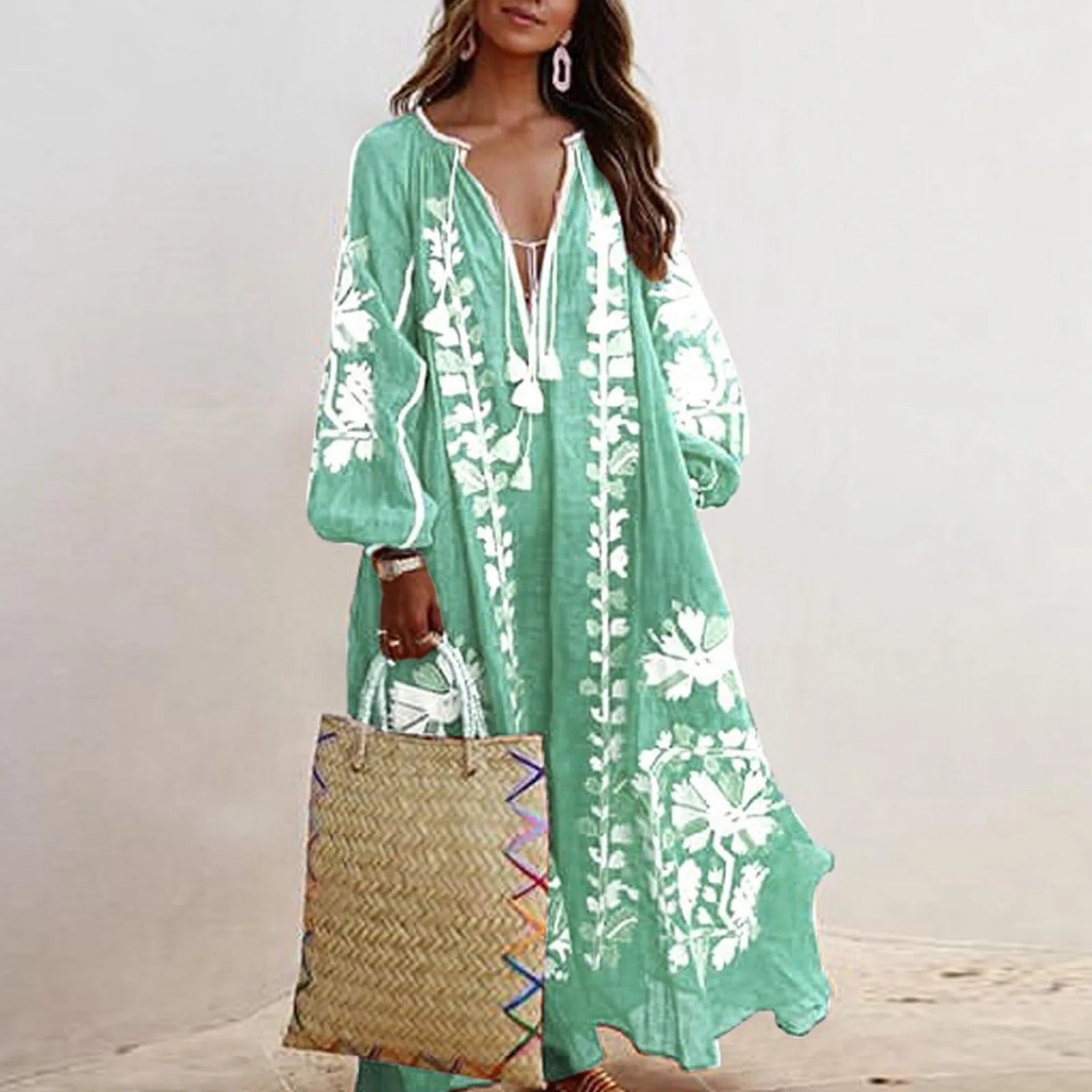 Vintage Print Oversized Women's Summer Dress - Casual Chic 3
