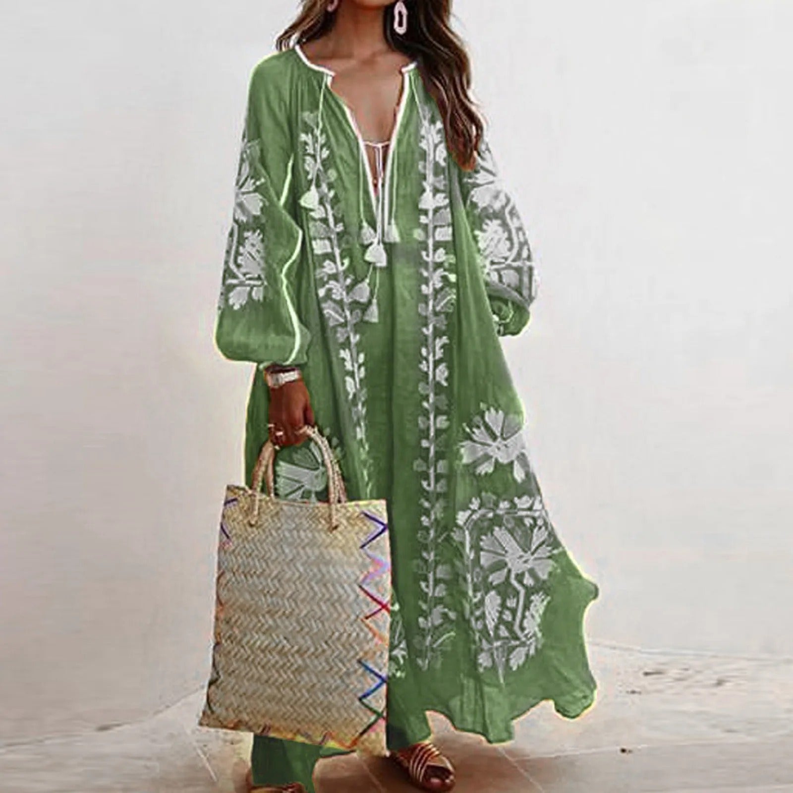 Vintage Print Oversized Women's Summer Dress - Casual Chic 4