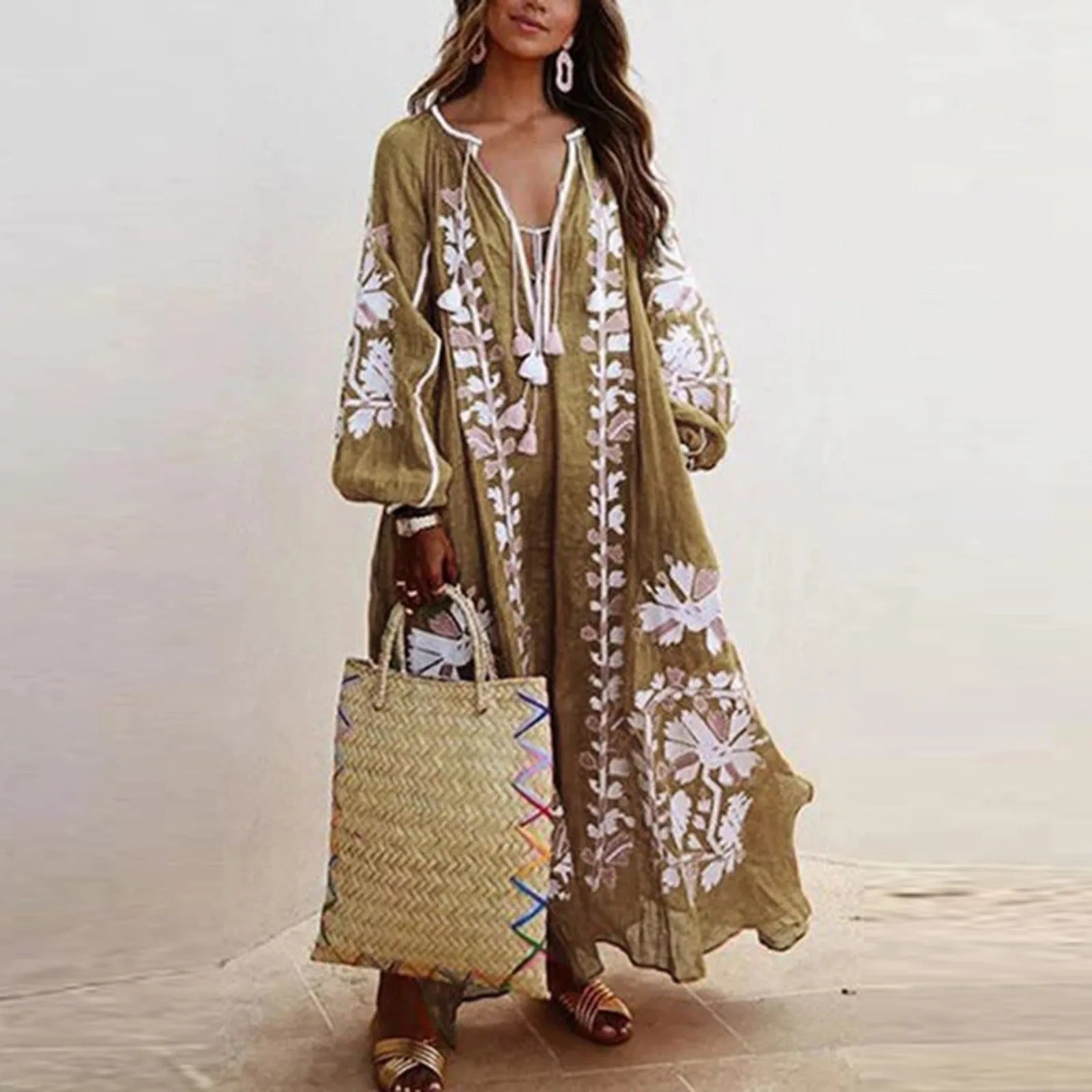 Vintage Print Oversized Women's Summer Dress - Casual Chic 5