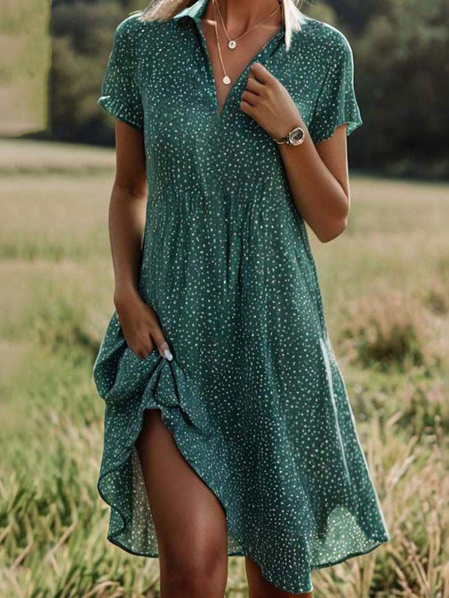 Women's Polka Dot Midi Dress - Elegant Summer Style 2