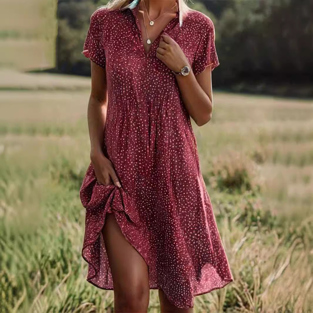 Women's Polka Dot Midi Dress - Elegant Summer Style 3