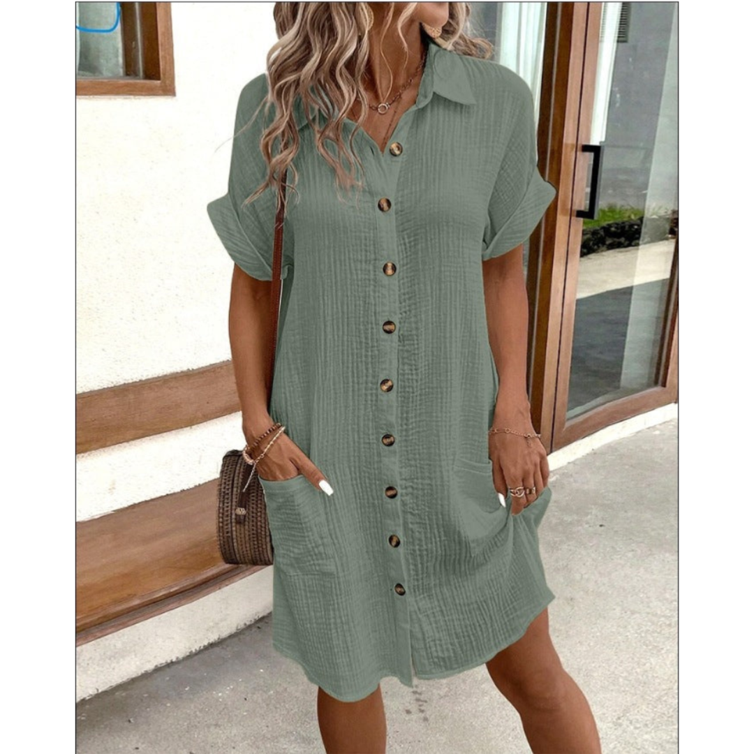 Women's Shirt Dress White 3