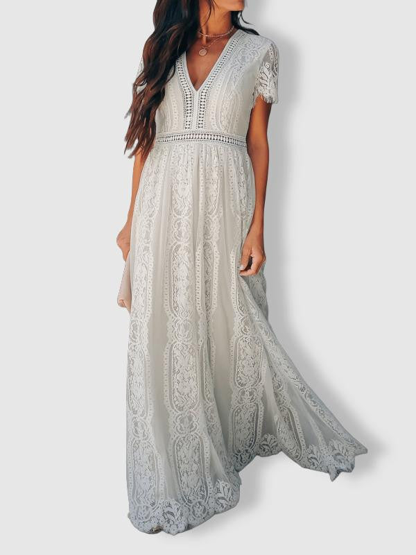 Women's White Short-Sleeve Summer Dress for Casual Elegance 2