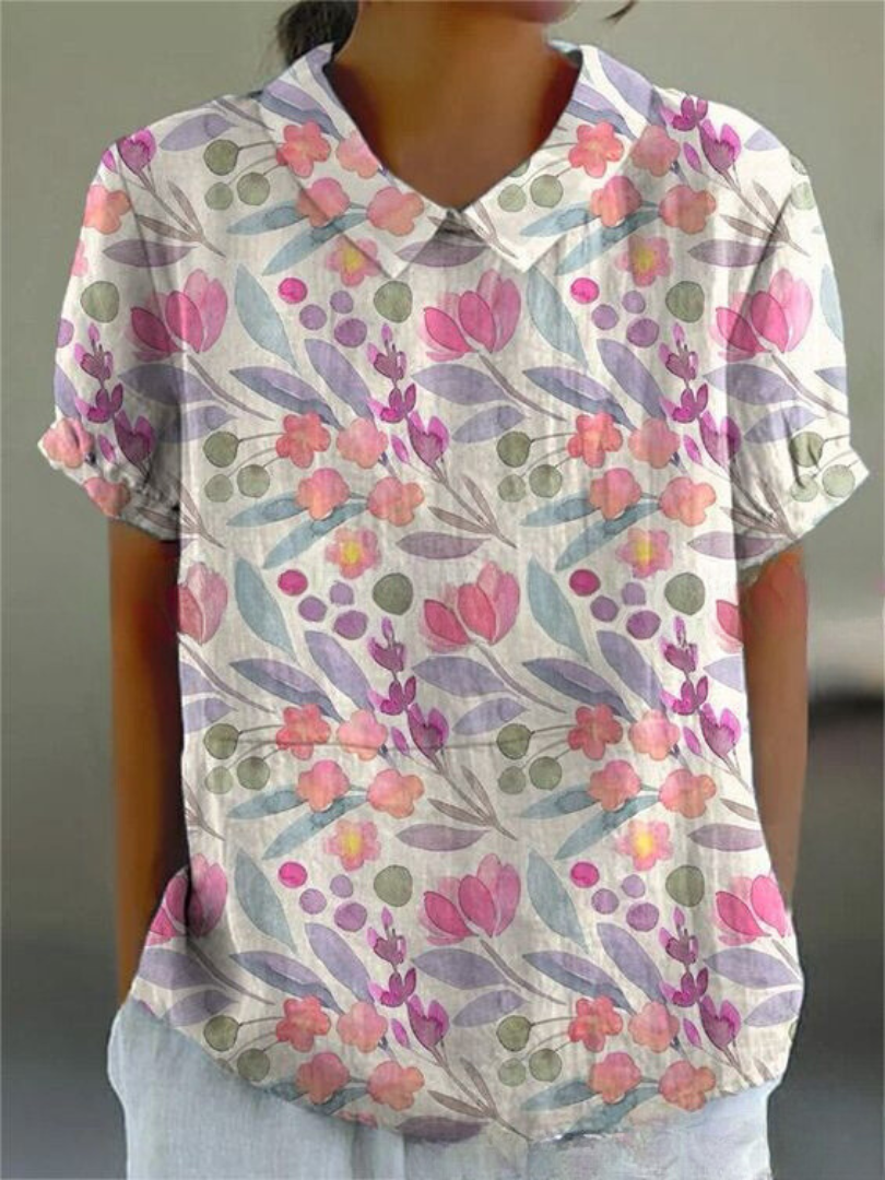 Womens Vintage Floral Blouse - Casual Summer Tops for Women 12