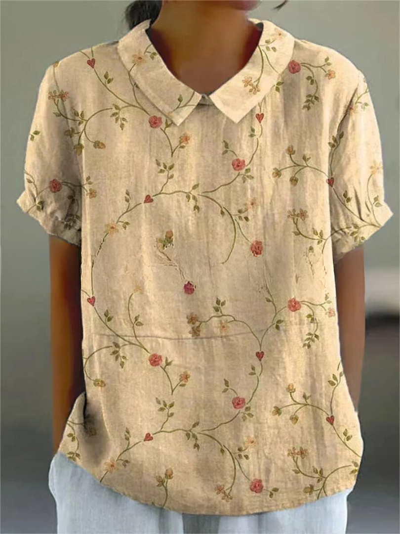Womens Vintage Floral Blouse - Casual Summer Tops for Women 2