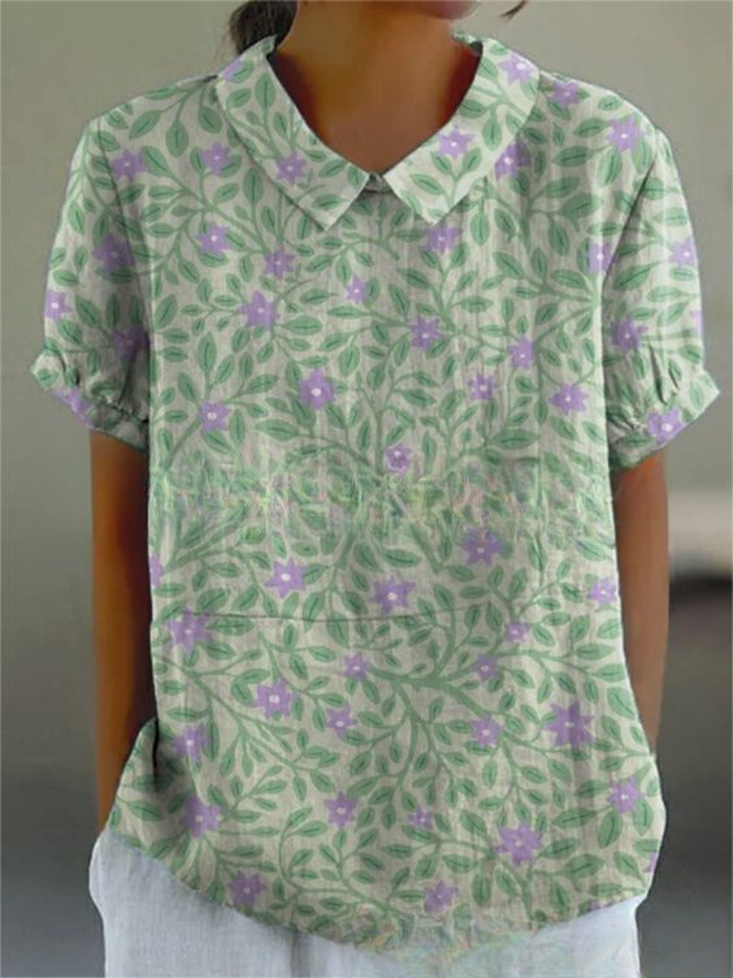 Womens Vintage Floral Blouse - Casual Summer Tops for Women 3