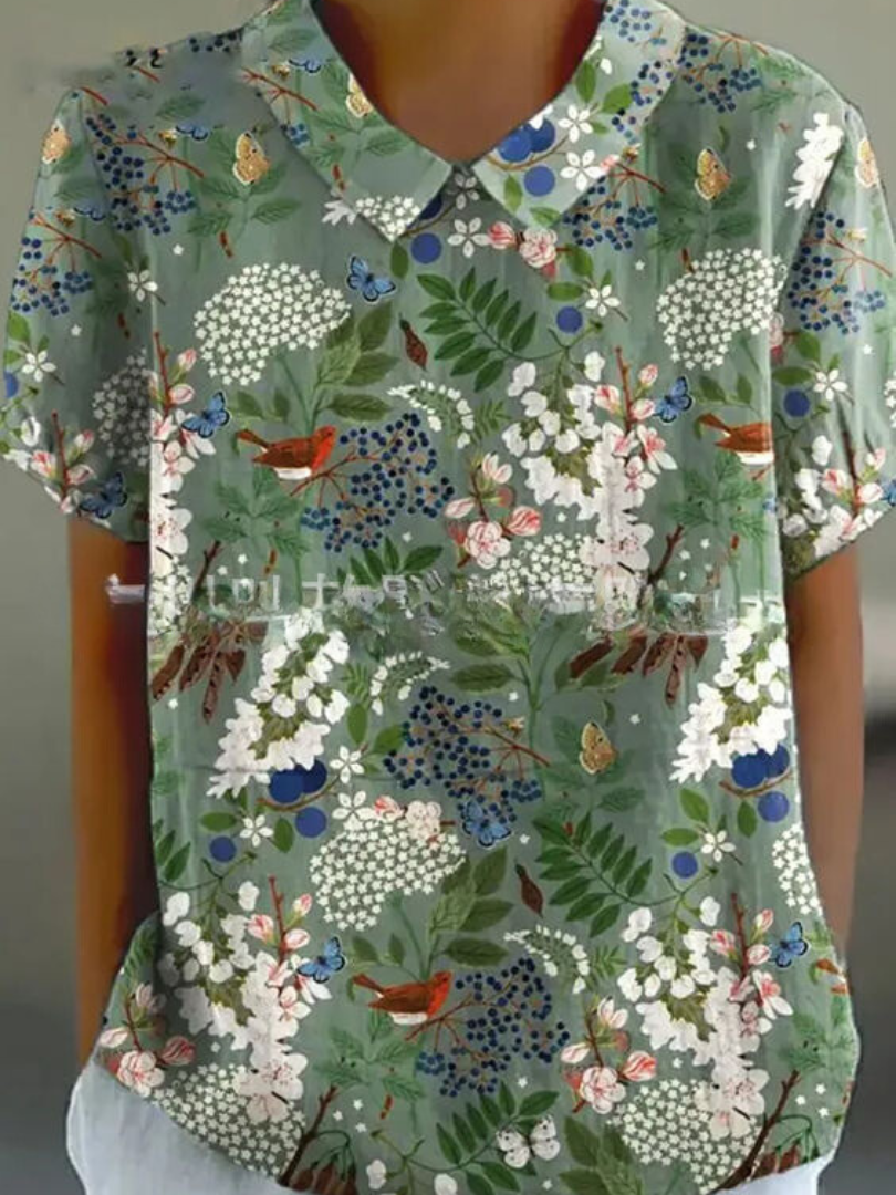 Womens Vintage Floral Blouse - Casual Summer Tops for Women 4