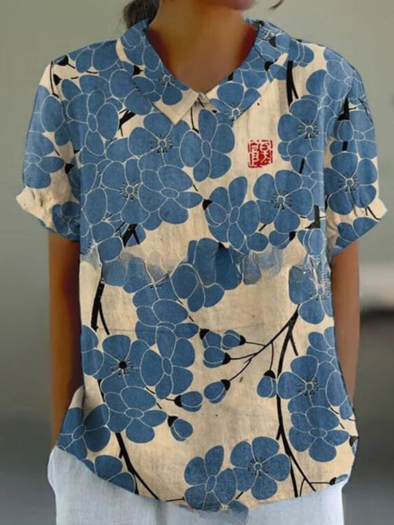Womens Vintage Floral Blouse - Casual Summer Tops for Women 8