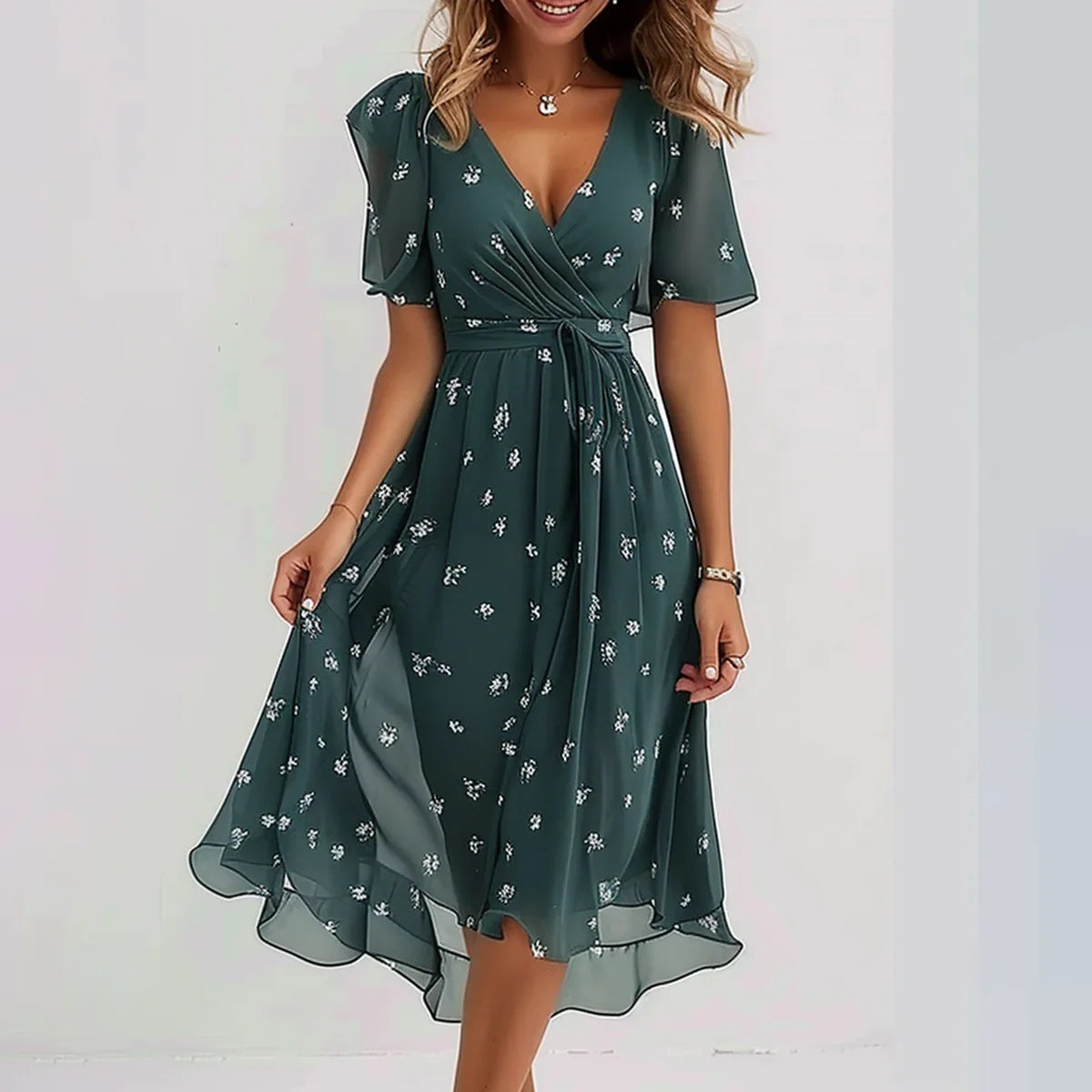 Sophie™ | Elegant Short Sleeve Dress