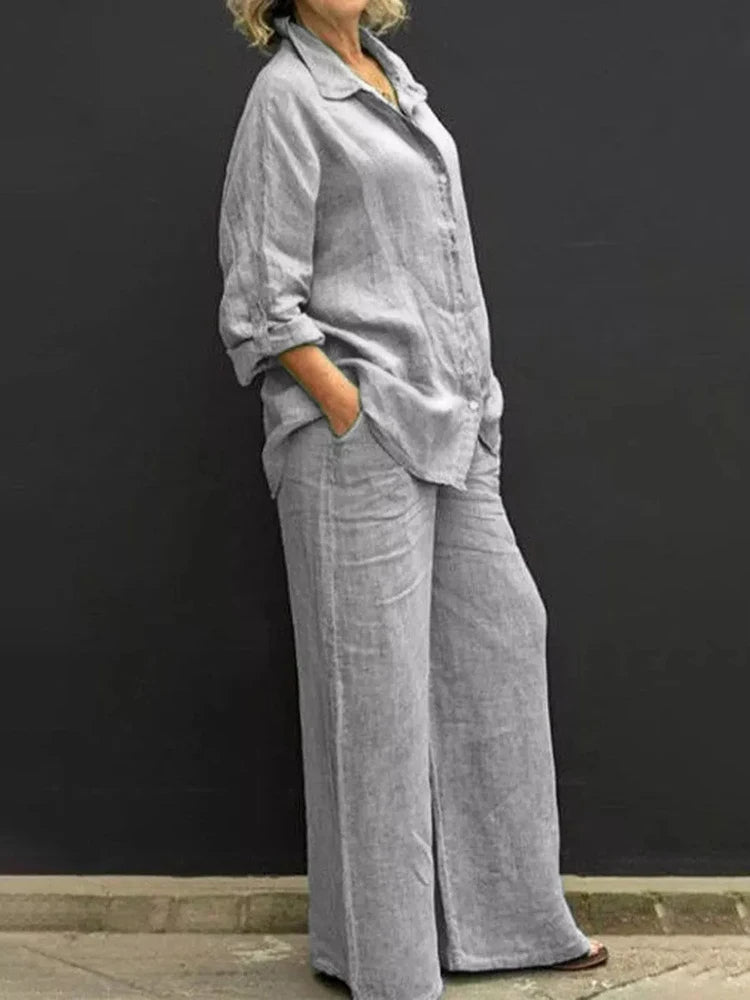 Adelinde Summer Casual Linen Set | Breathable & Stylish Comfort