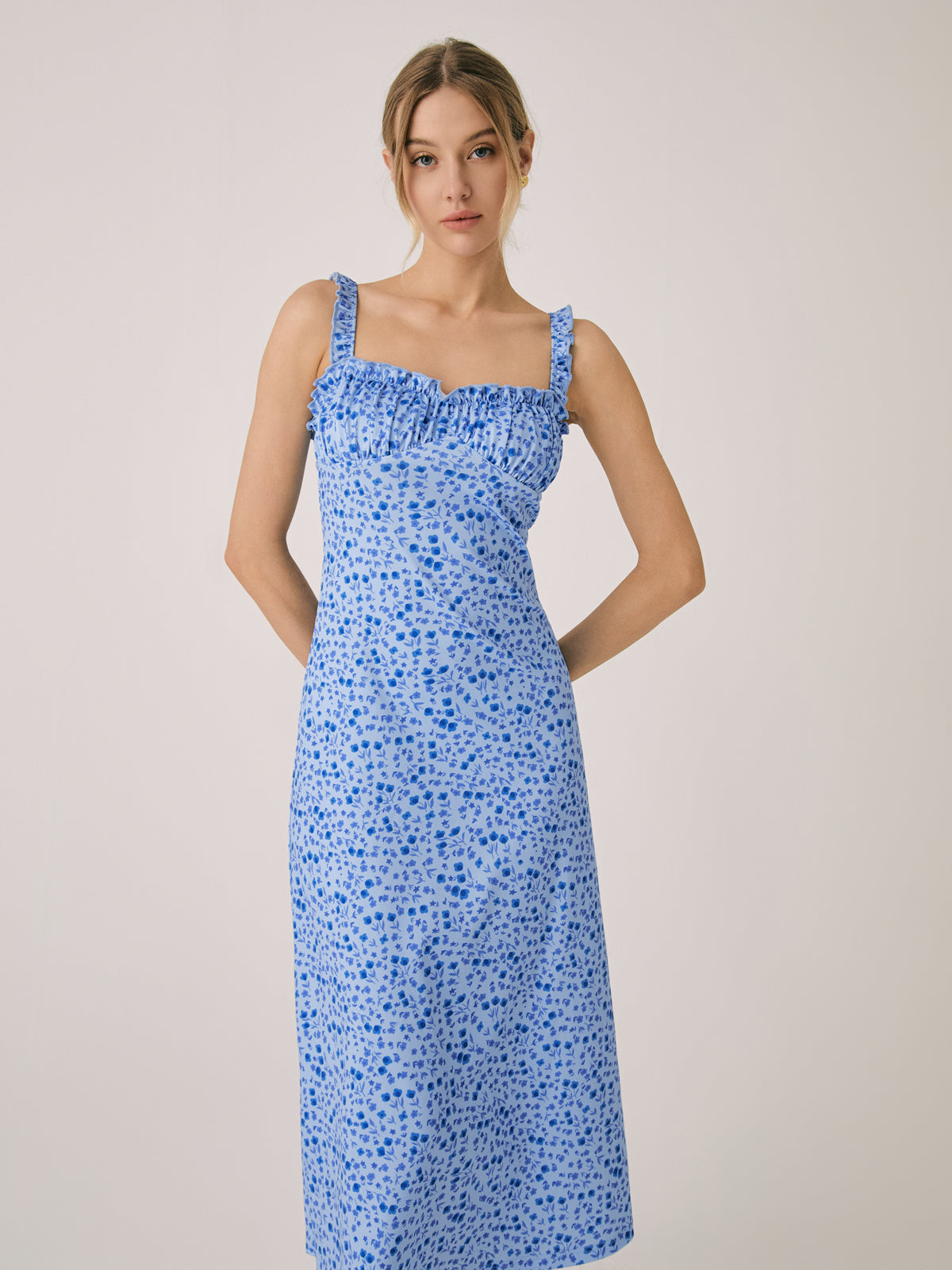 Elena Floral Elegance Midi Dress - Chic & Timeless Style