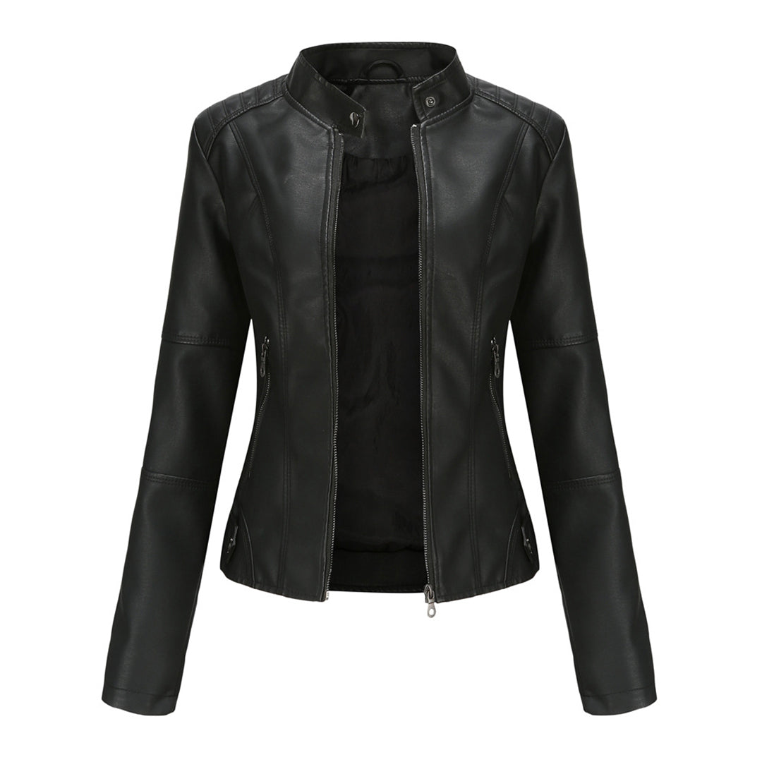 Audrey Women's Custom-Fit Leather Jacket – Tailored Outerwear with Structured Silhouette