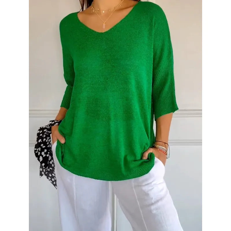 Chic Women's V-Neck Blouse - Stylish Going Out Top 8